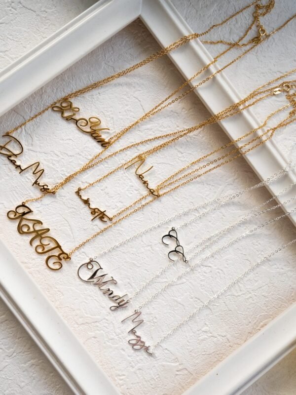 Custom 925 Sterling Silver 18K Gold-Plated Letter Necklace - Image 2