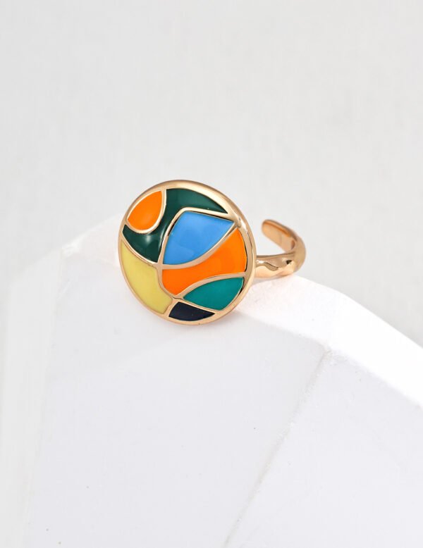 S925 Sterling Silver Enamel Ring - Image 2