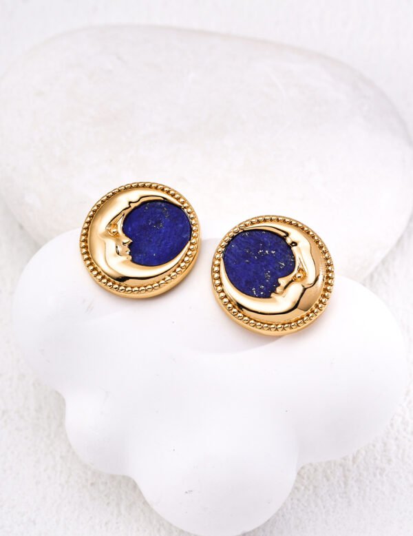 S925 Sterling Silver Vintage Lapis Lazuli Earrings