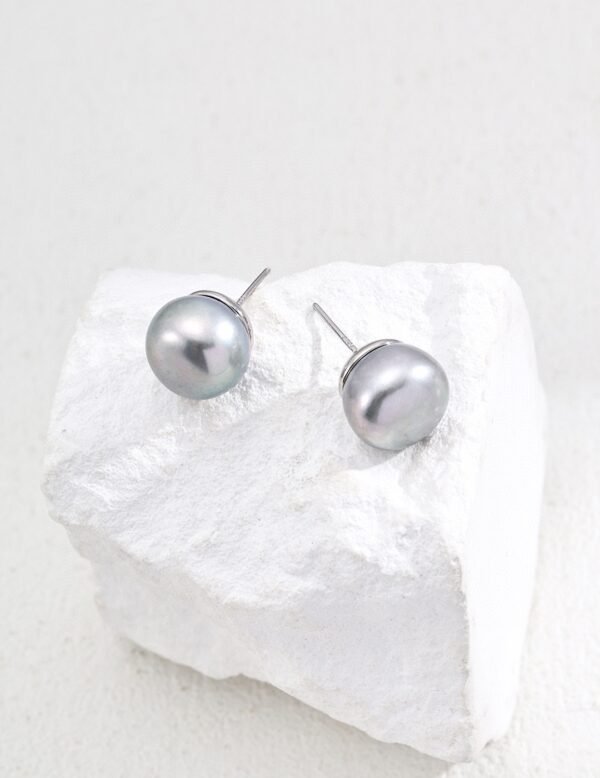 Sterling Silver Pearl Stud Earrings - Image 11