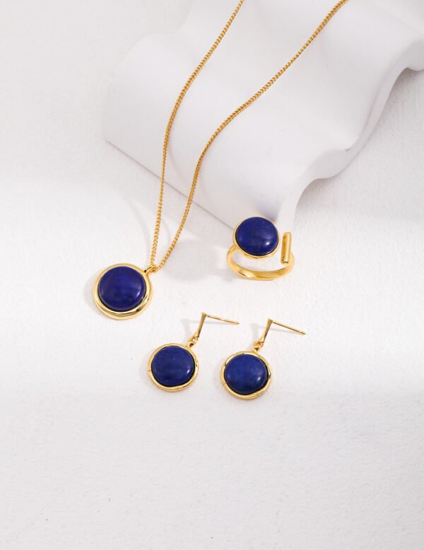 S925 Sterling Silver Lapis Lazuli Necklace Set - Image 5