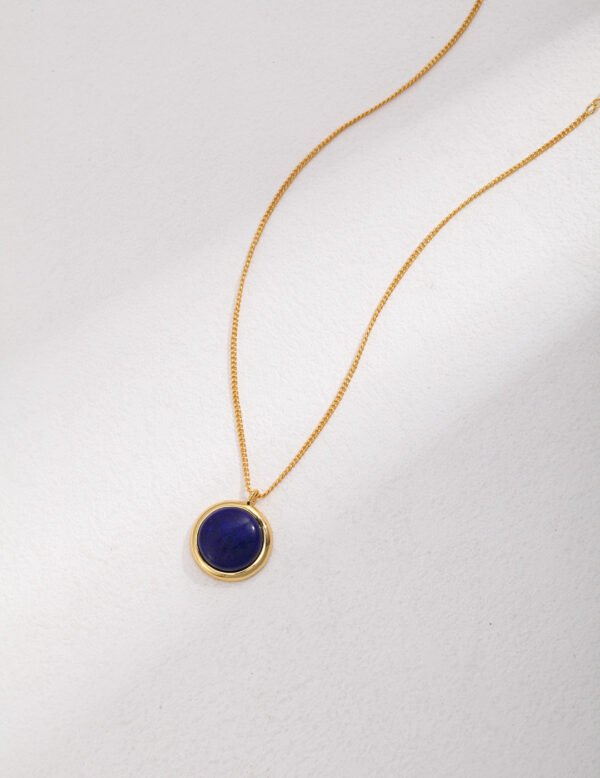 S925 Sterling Silver Lapis Lazuli Necklace Set - Image 4