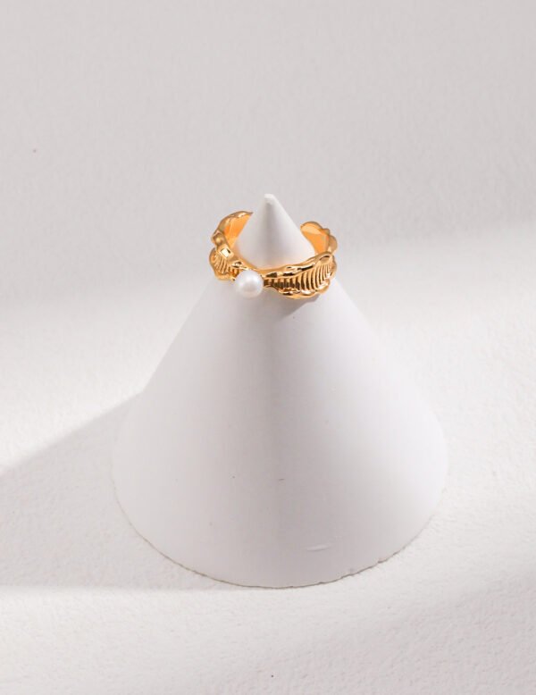 Natural Fluid Ocean Series Sterling Silver Pearl Ring - Image 4