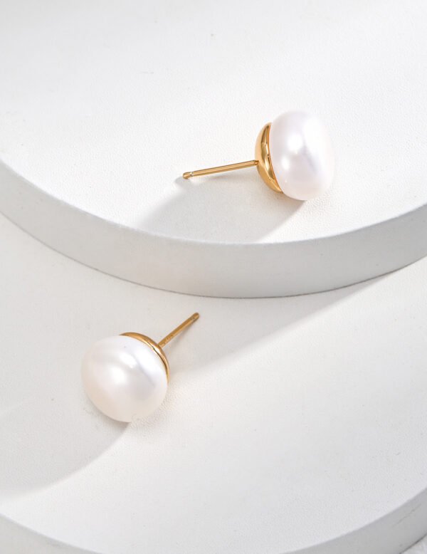 Sterling Silver Pearl Stud Earrings - Image 13