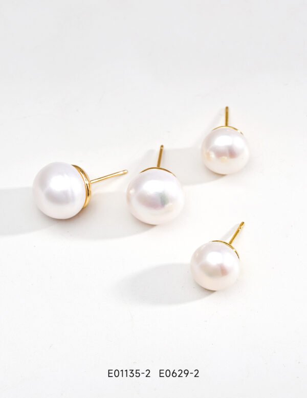 Sterling Silver Pearl Stud Earrings - Image 12