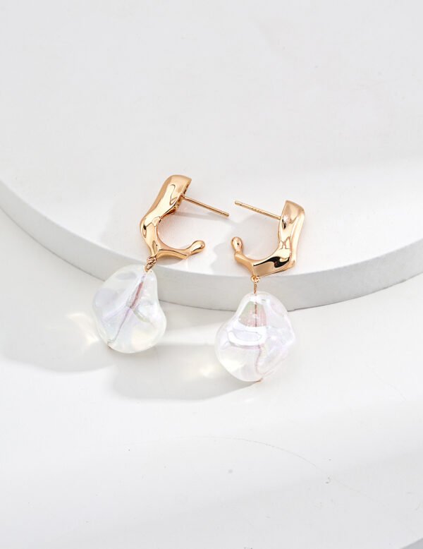 Natural Baroque Pearl Earrings / Resin Earrings - Image 4