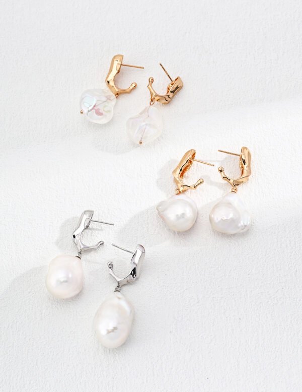 Natural Baroque Pearl Earrings / Resin Earrings - Image 11